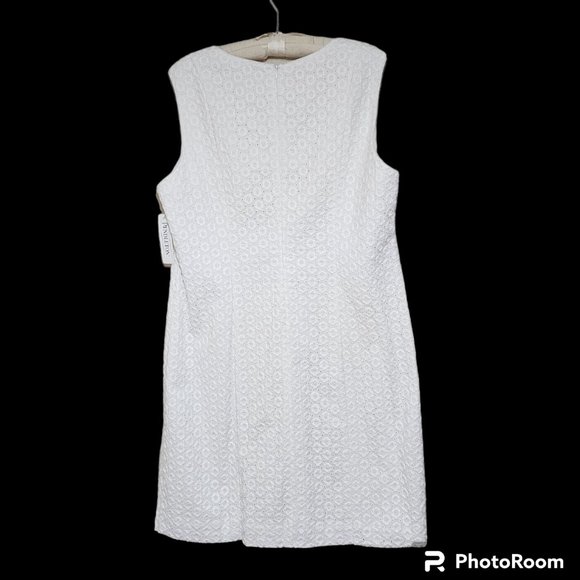 Pendleton White Eyelet Dress Sleeveless Textured Palm Desert - Picture 4 of 8